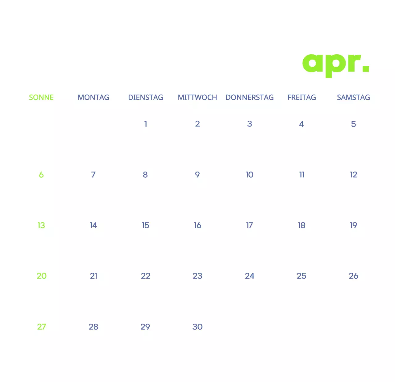 Geschäftskalender mit niedlichen Illustrationen