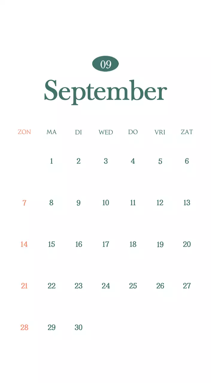 Een moderne cafékalender met aanbevelingen voor de drank van de maand