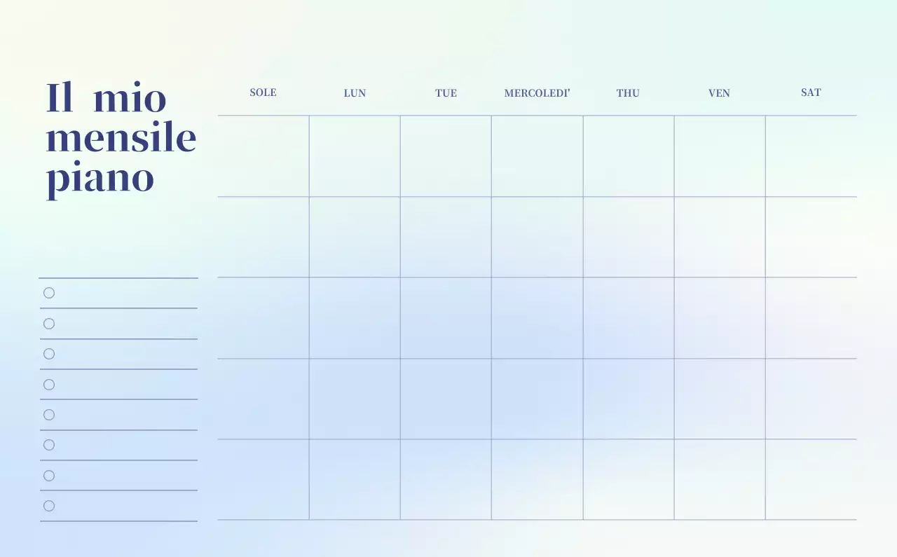 Calendario minimalista a gradi