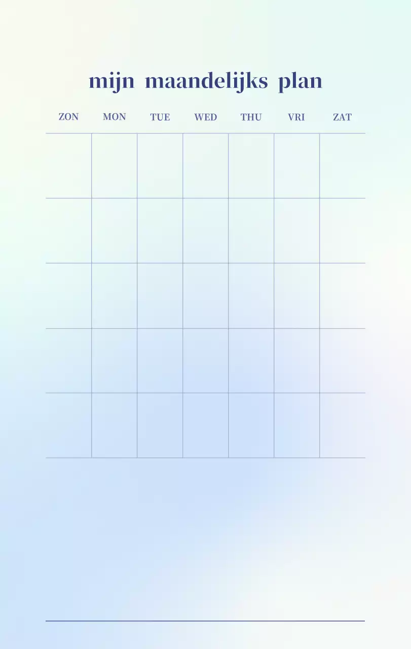Minimalistische kalender met kleurverloop