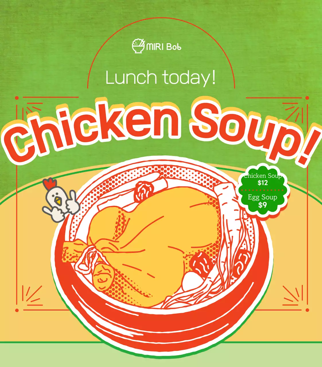 Iklan makanan retro abstrak