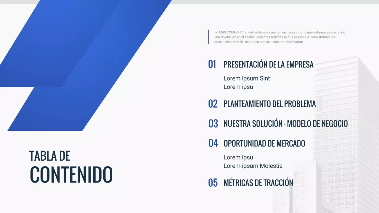 documento blue modern pitch deck