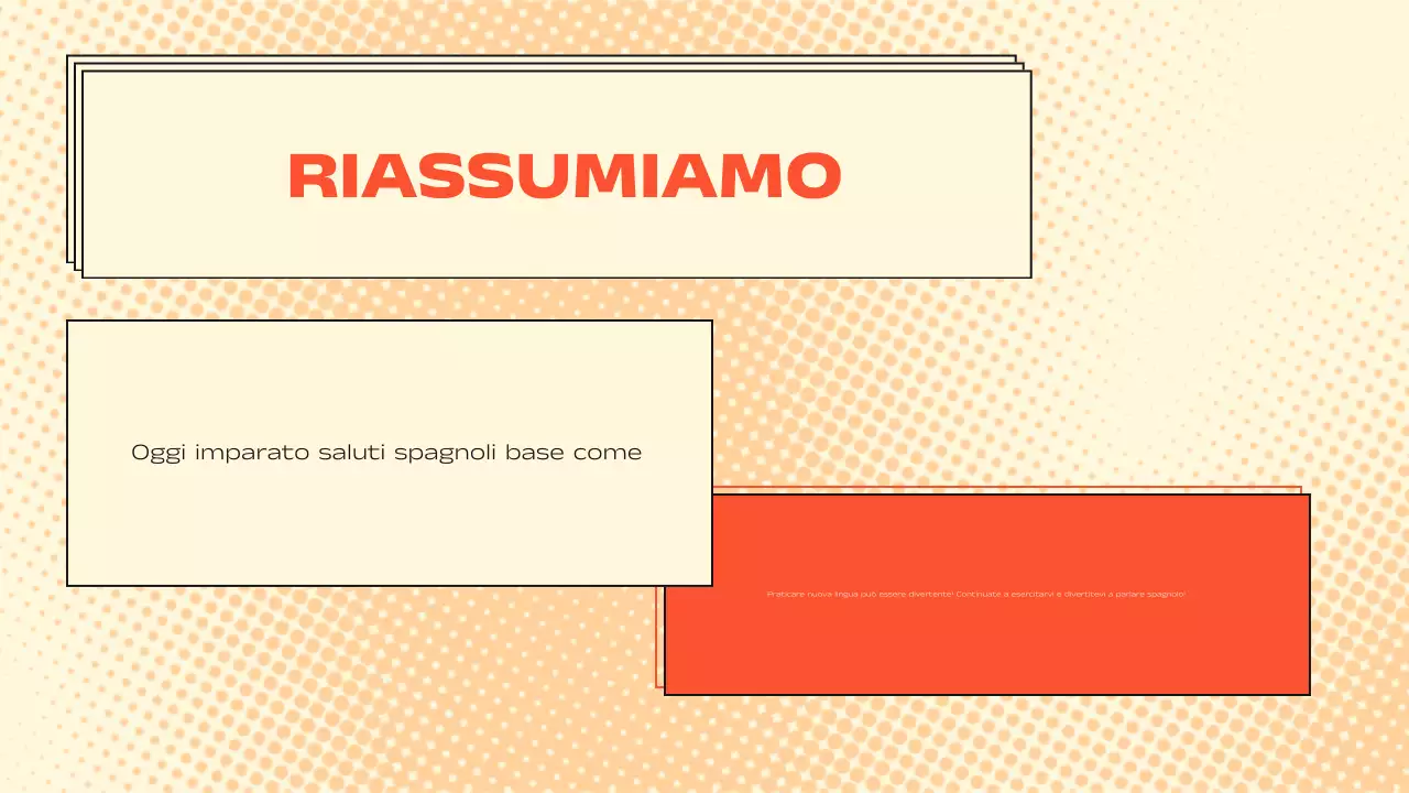 Arancione Beige Materiale di classe divertente Presentazione in spagnolo