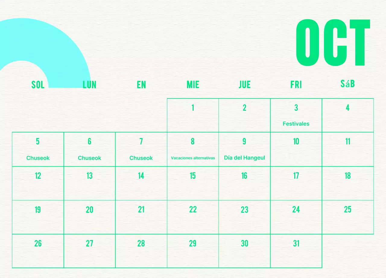 Calendario vintage azul