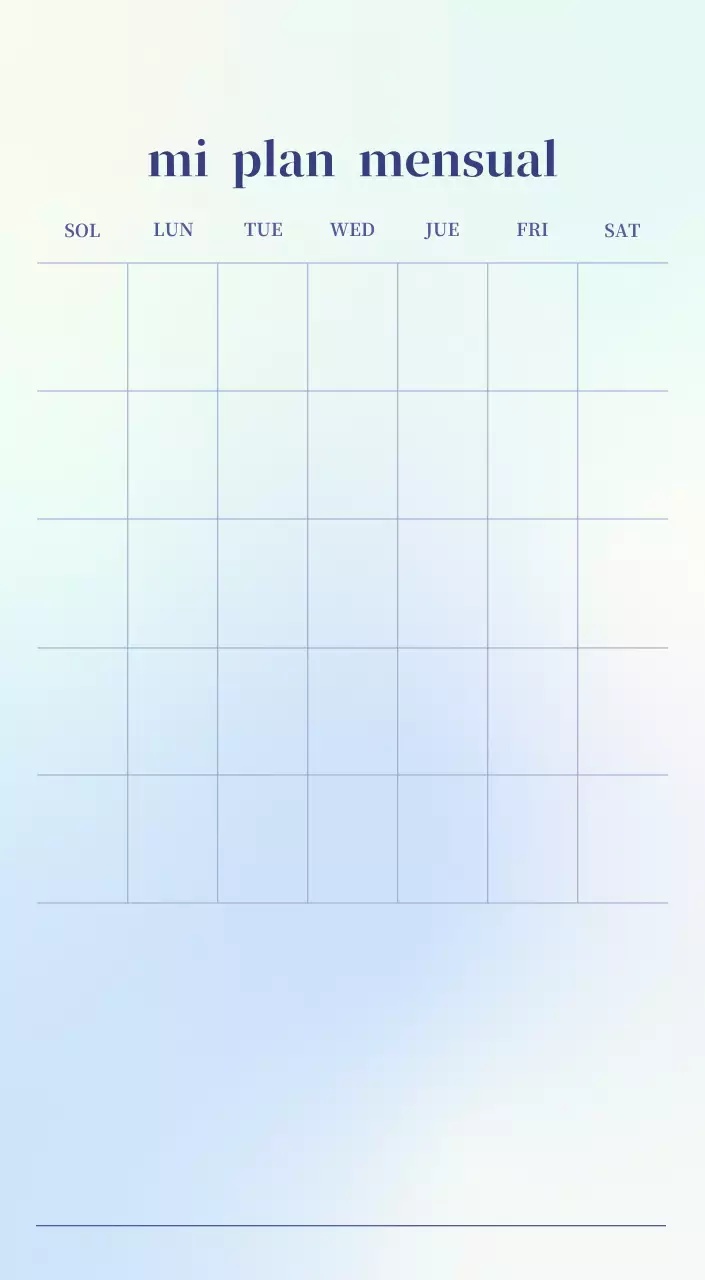 Calendario minimalista degradado
