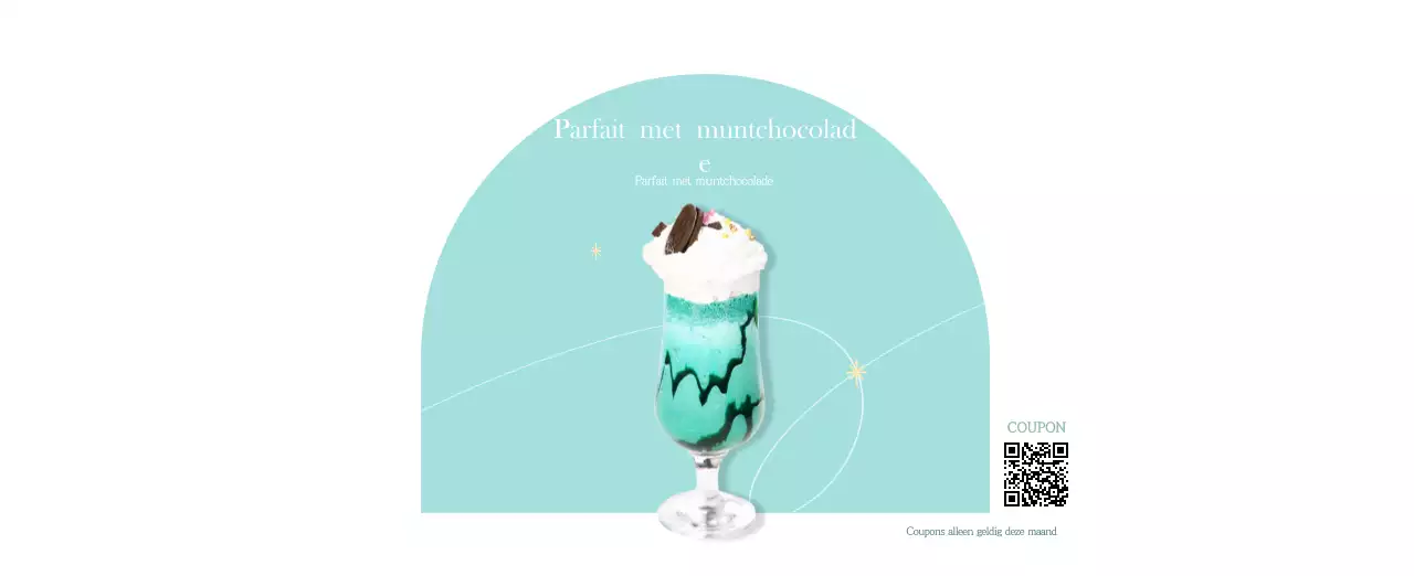 Een moderne cafékalender met aanbevelingen voor de drank van de maand