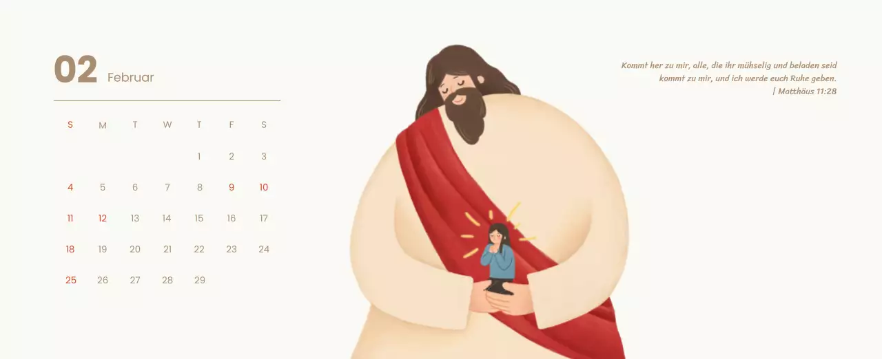 Ein Andachtskalender mit gemütlichen Illustrationen und Bibelversen auf hellblauem Hintergrund