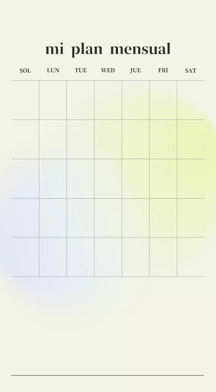 Calendario minimalista degradado