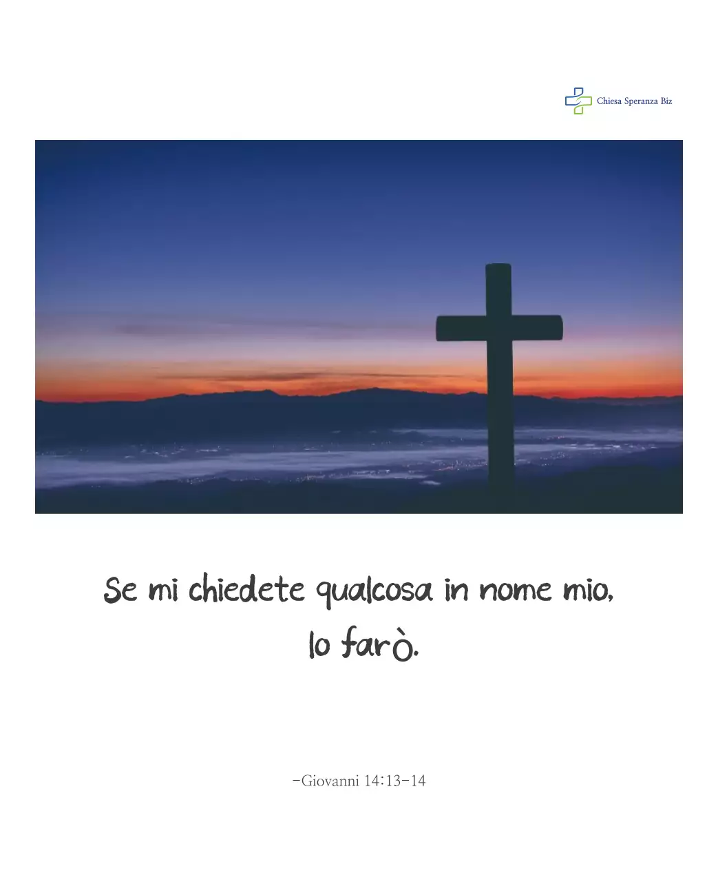 Promozione della chiesa biblica in calligrafia semplice