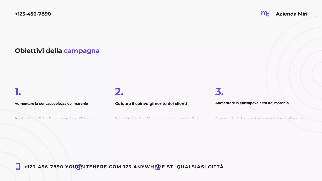 Piano di marketing moderno in viola