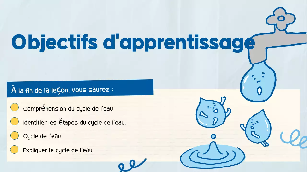 Présentation de cours de sciences en bleu, mignon et ludique pour les élèves