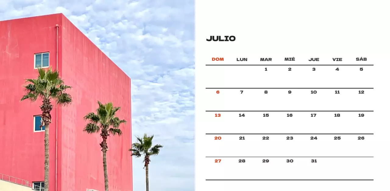 Cielo foto calendario limpio