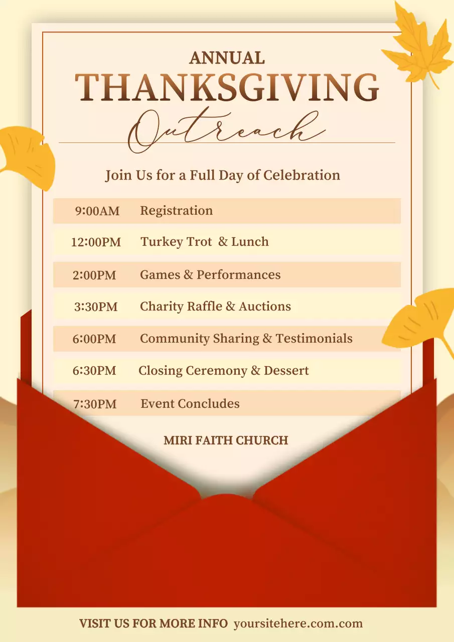 Red Classic Thanksgiving Event Poster