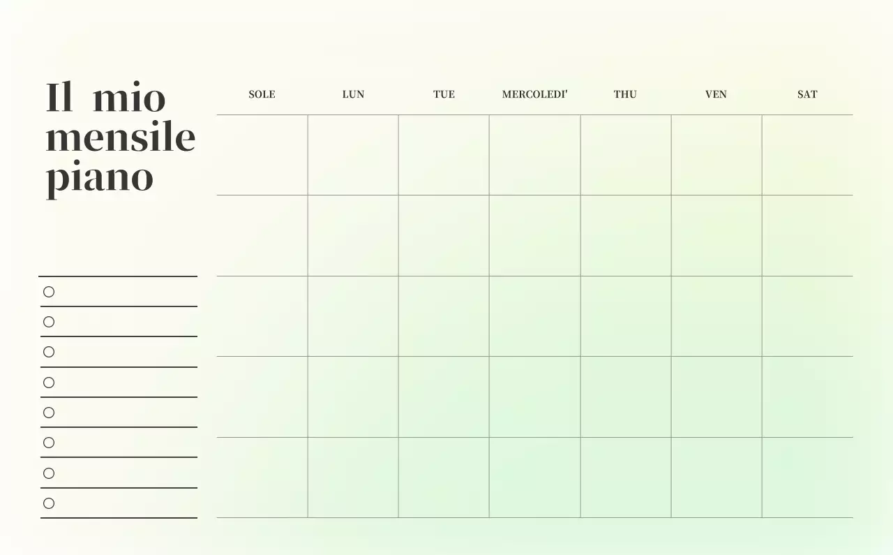 Calendario minimalista a gradi