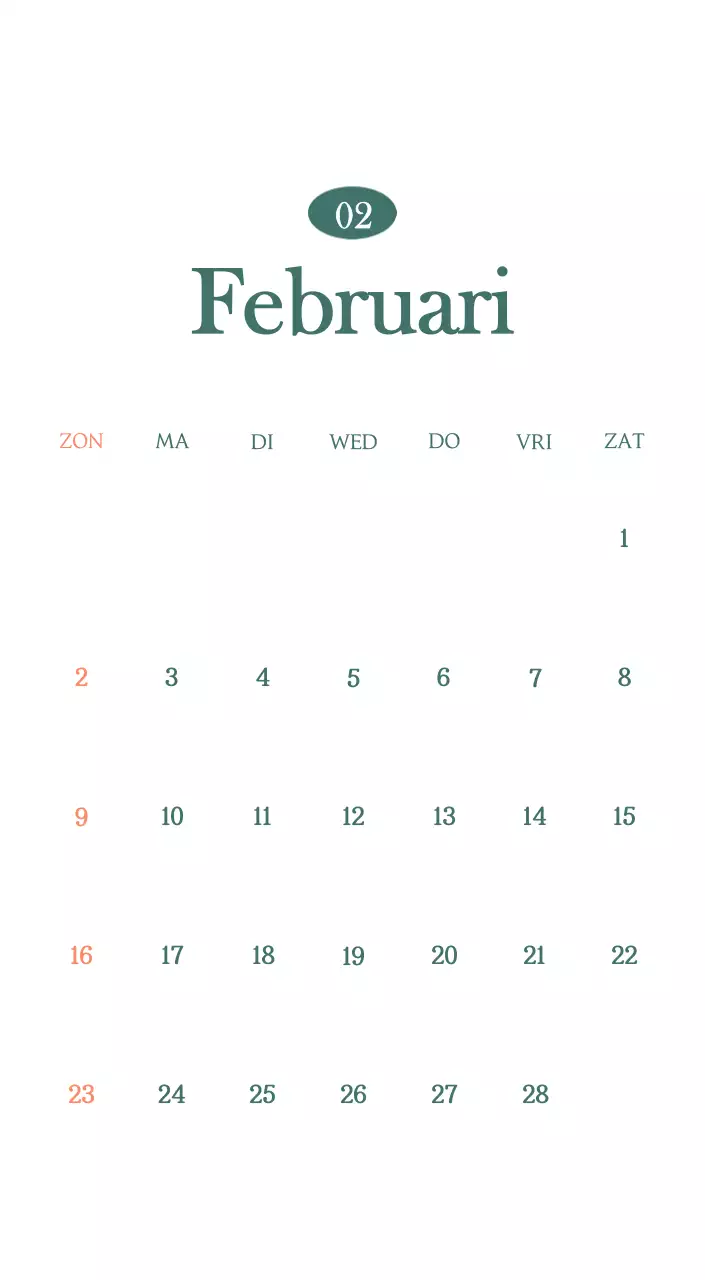 Een moderne cafékalender met aanbevelingen voor de drank van de maand