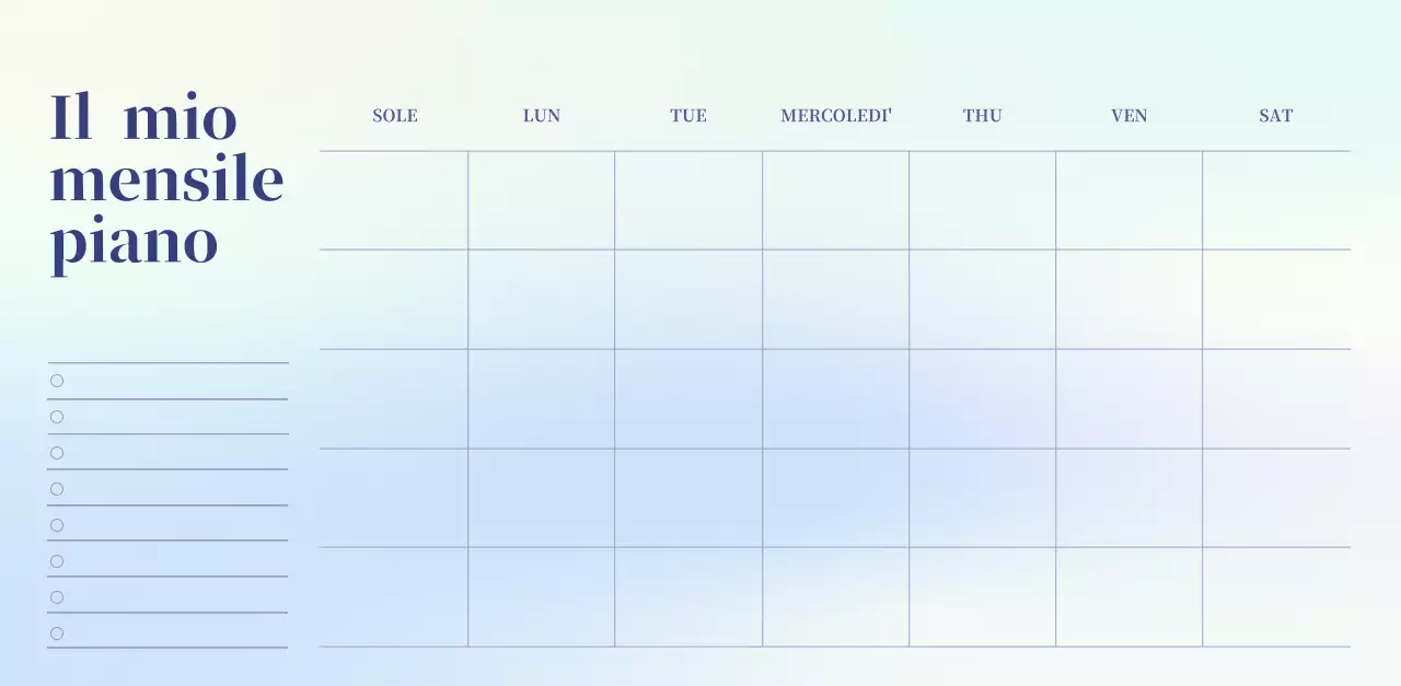 Calendario minimalista a gradi