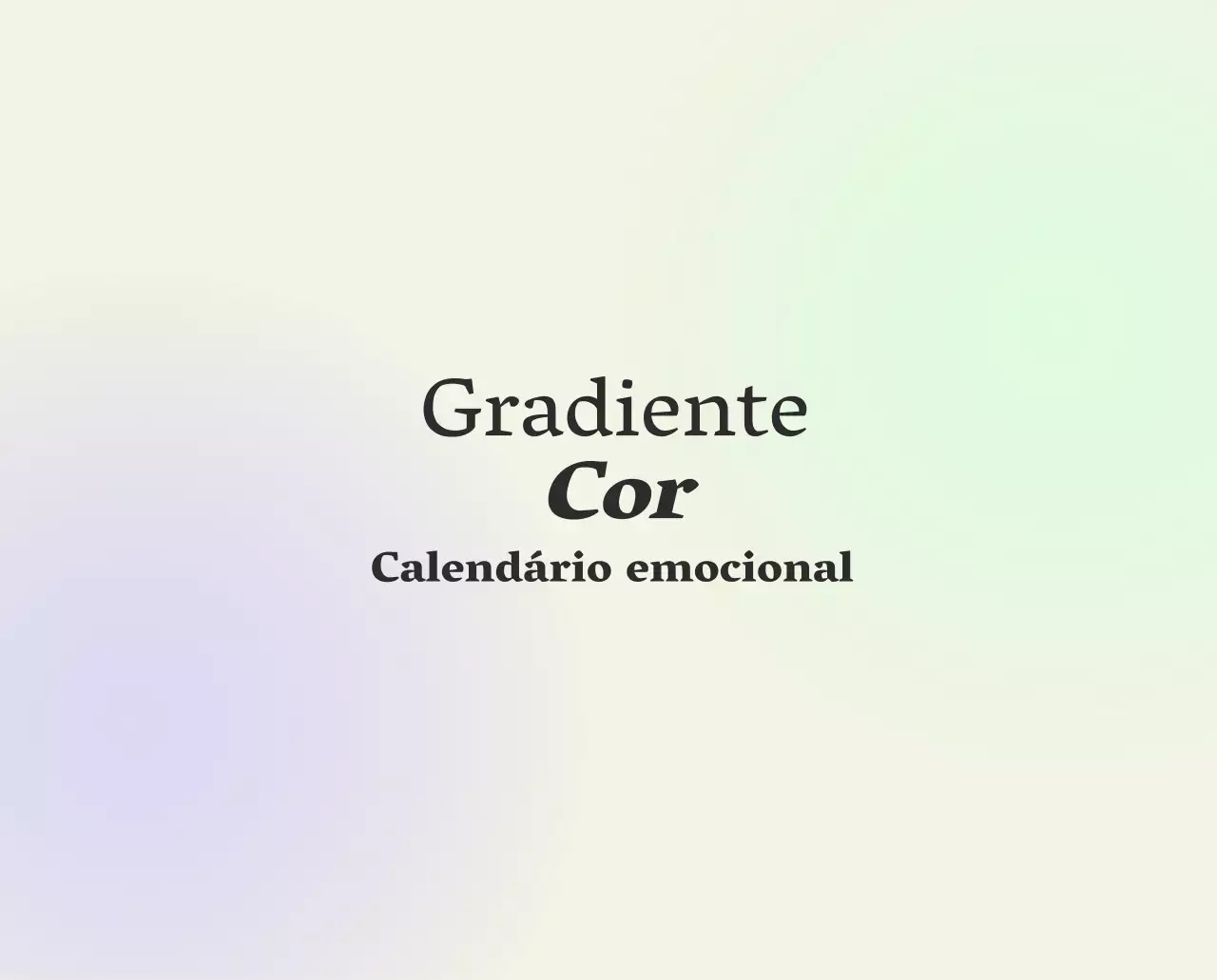 Calendário minimalista em gradiente
