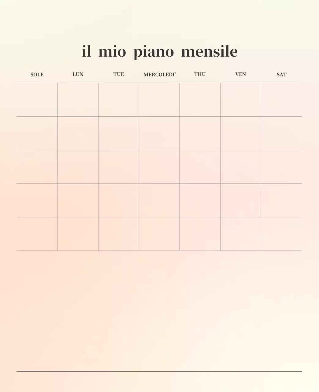 Calendario minimalista a gradi
