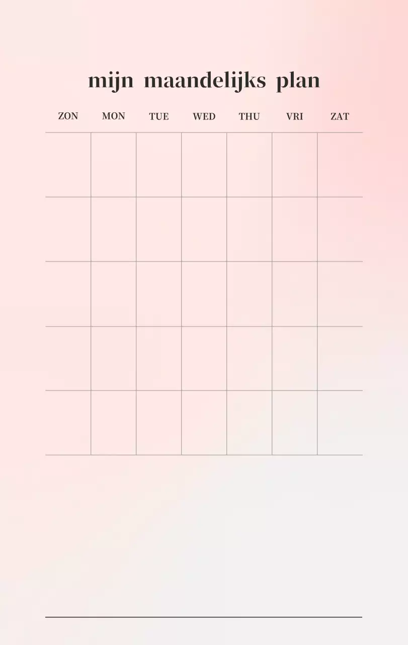 Minimalistische kalender met kleurverloop