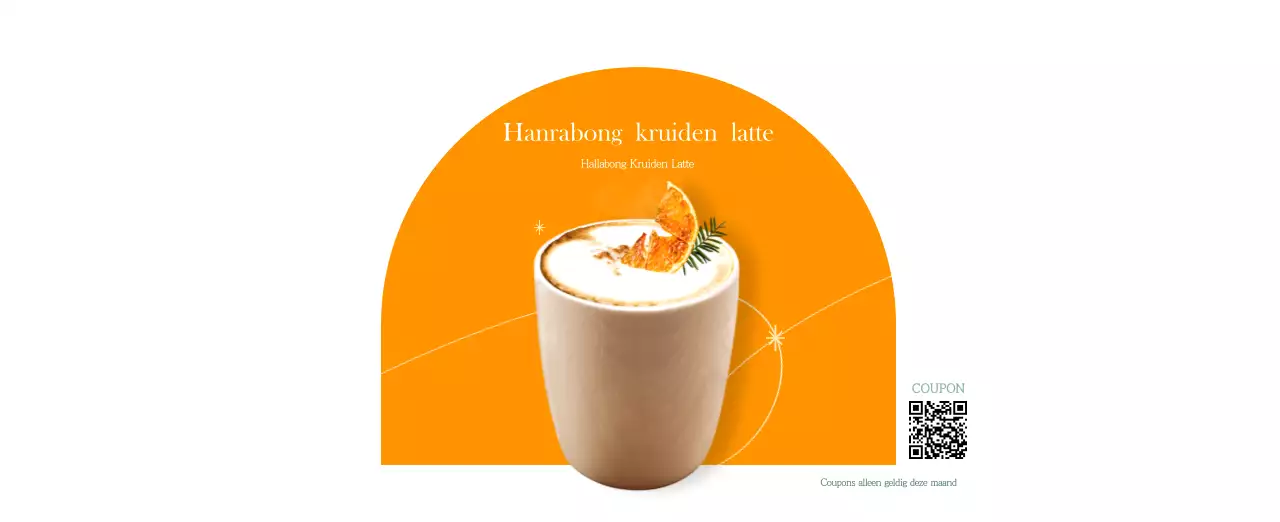 Een moderne cafékalender met aanbevelingen voor de drank van de maand