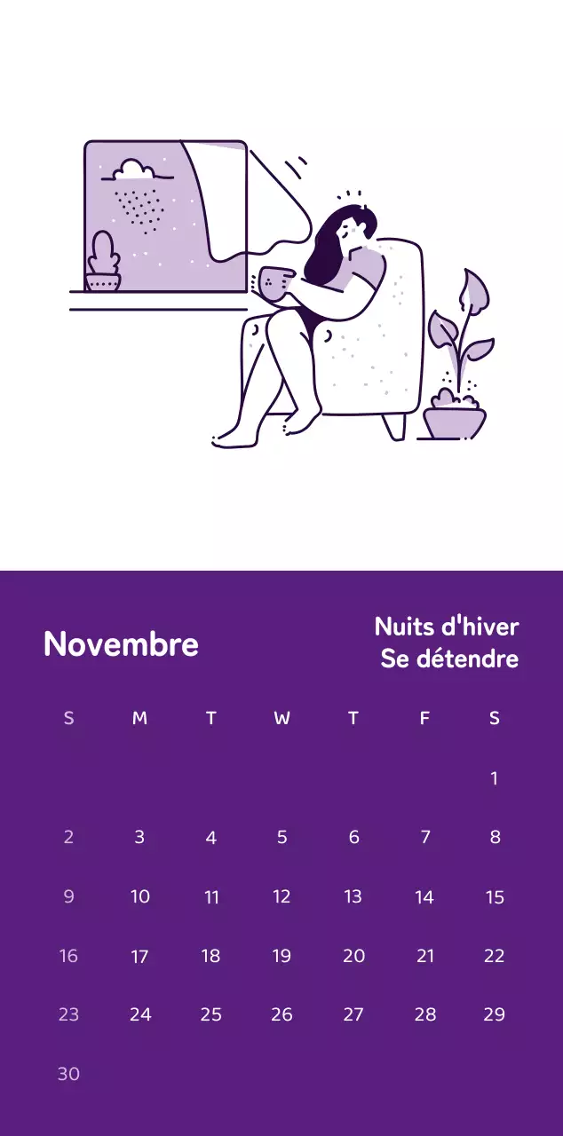 Calendriers avec illustrations colorées et émotionnelles