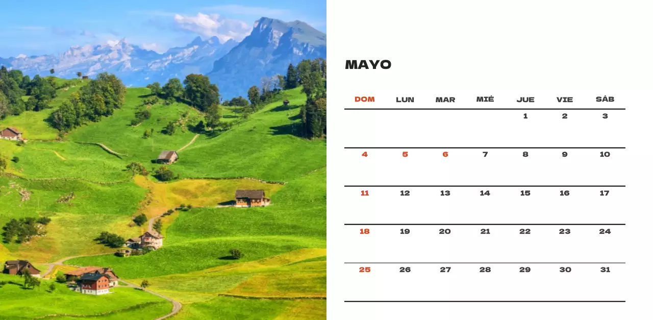 Cielo foto calendario limpio