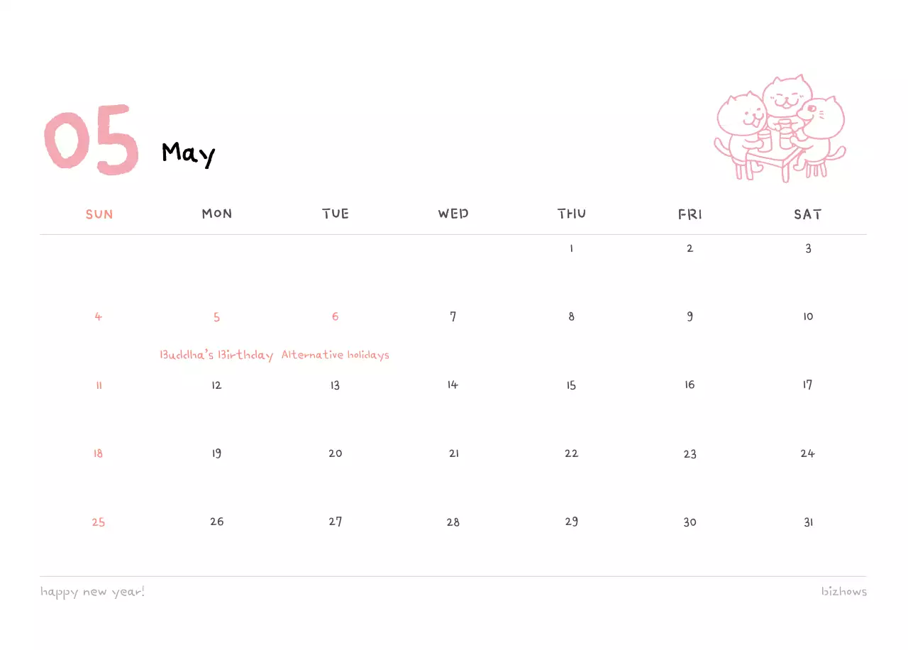 Ivory Cozy Daily Calendar