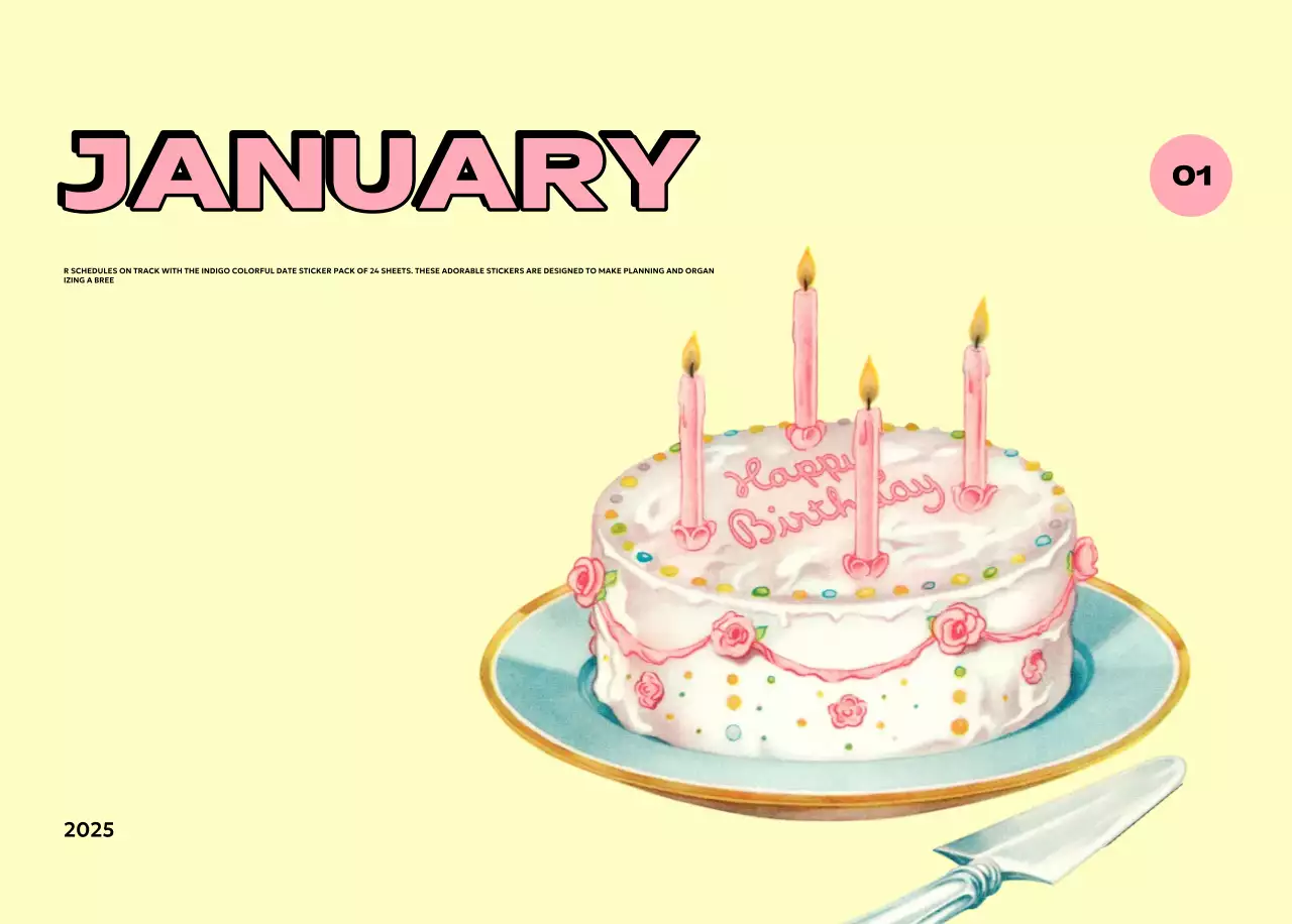 Colorful calendars with a variety of retro illustrations