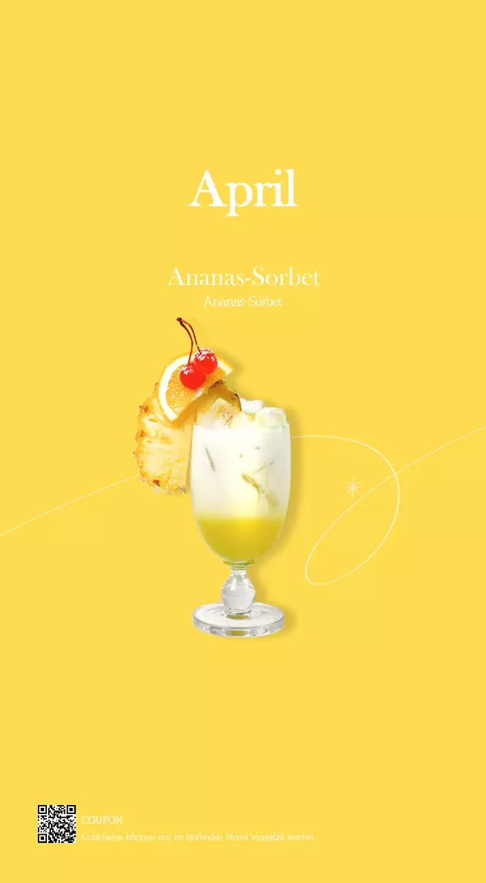 Ein moderner Café-Kalender mit Empfehlungen für das Getränk des Monats