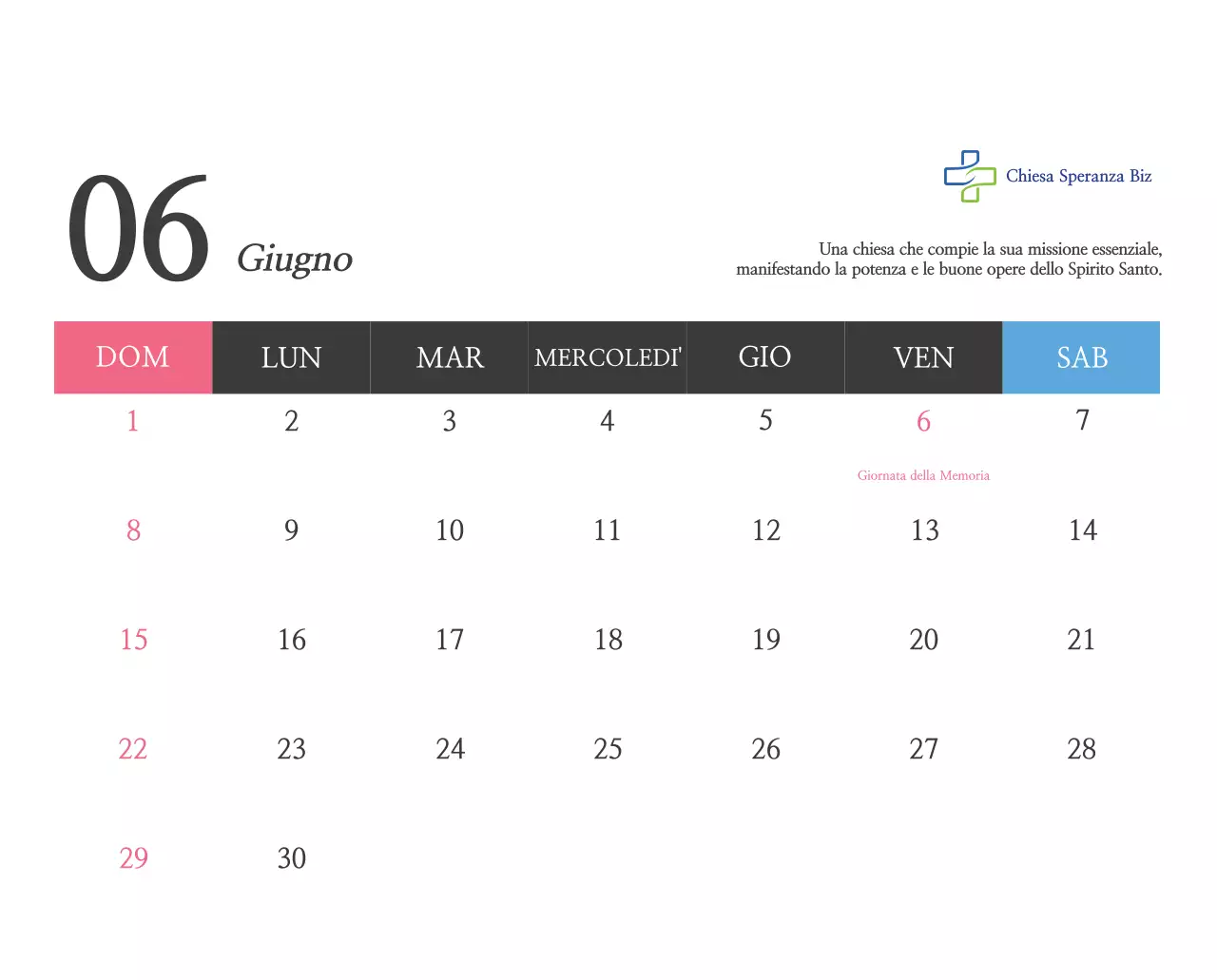 Promozione della chiesa biblica in calligrafia semplice