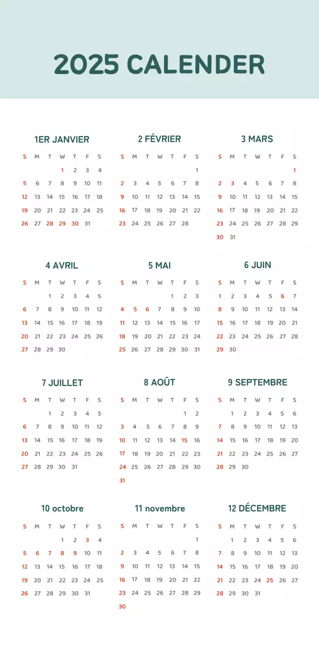 Calendriers avec illustrations colorées et émotionnelles