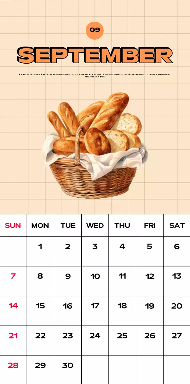 Colorful calendars with a variety of retro illustrations