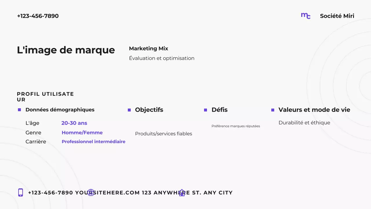 Plan marketing moderne violet