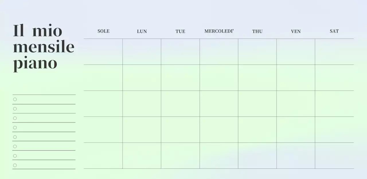 Calendario minimalista a gradi
