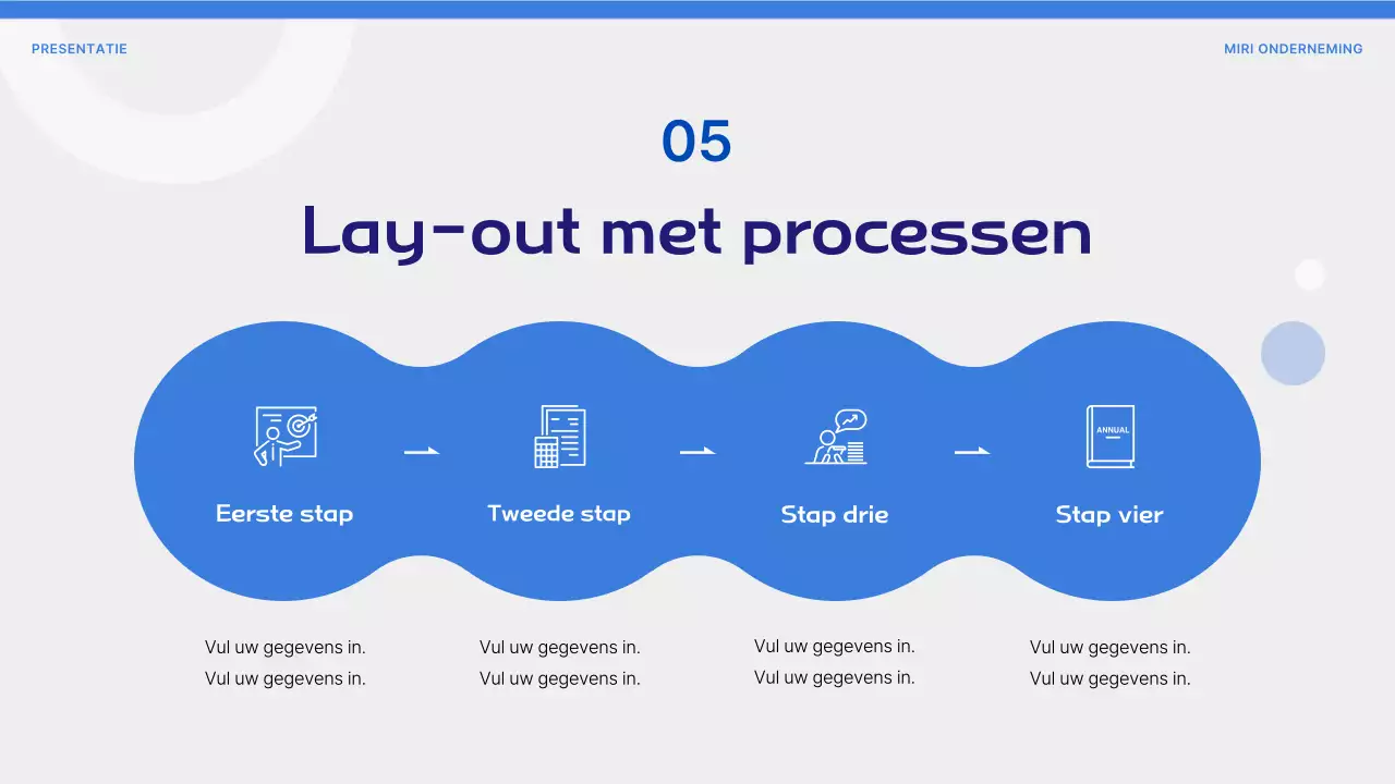 Voorstel met eenvoudige vormen op een blauwe achtergrond