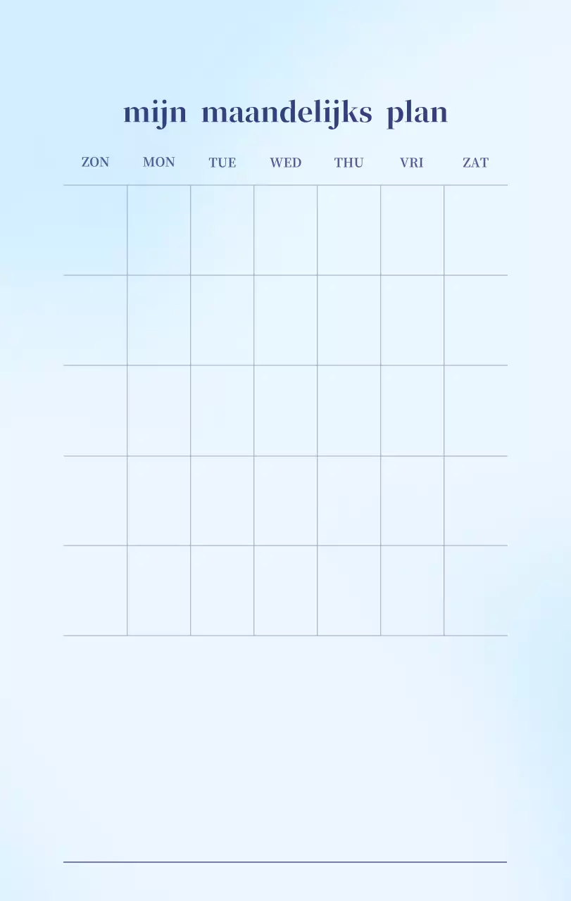 Minimalistische kalender met kleurverloop