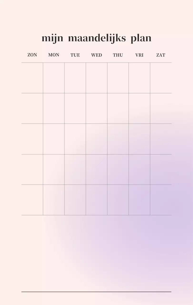 Minimalistische kalender met kleurverloop