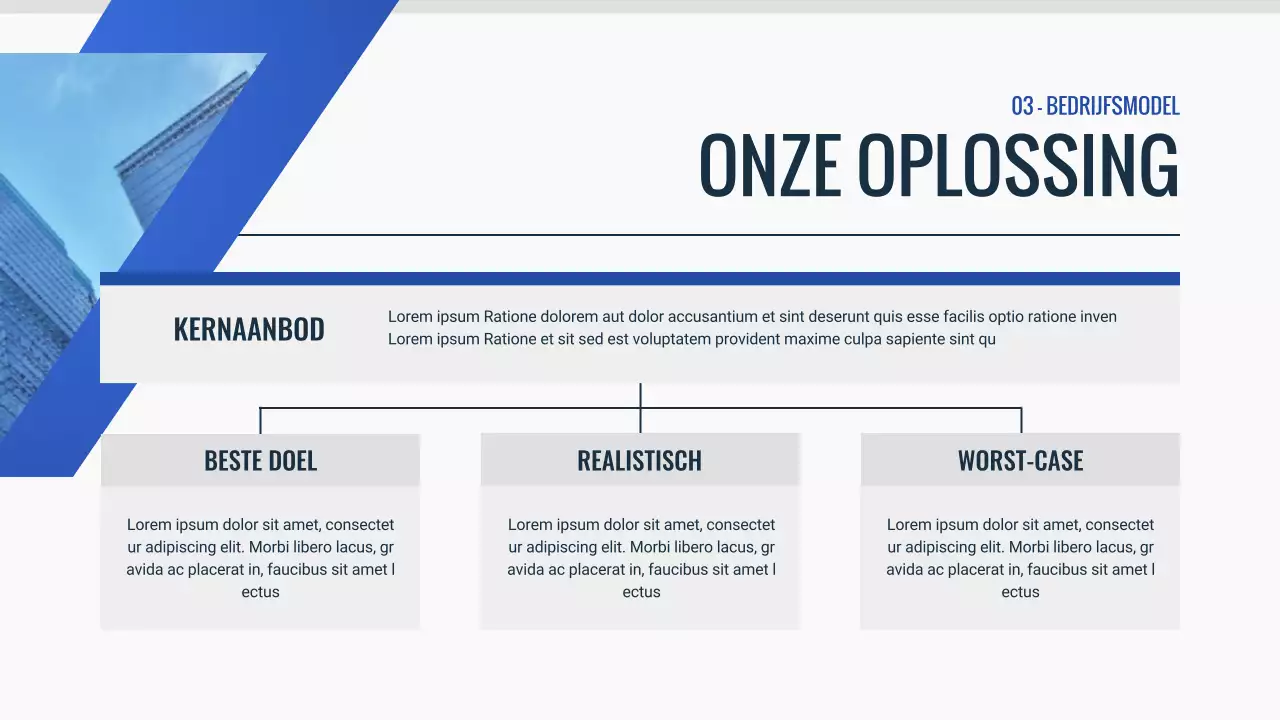 blauw modern pitch deck document