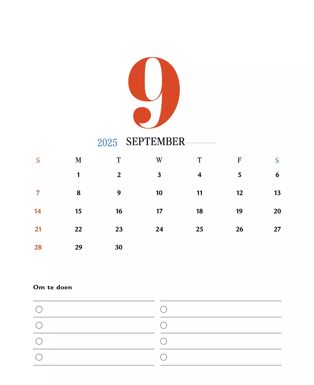Retro concept memory kalender in rood