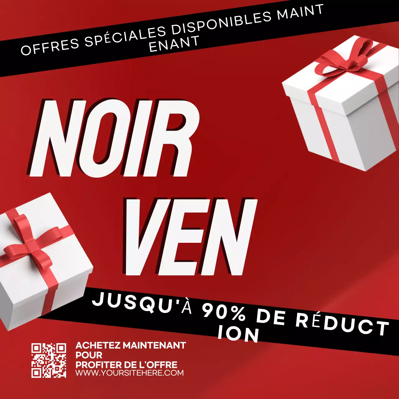 Post Instagram de la promotion du vendredi noir de Red and White Bold