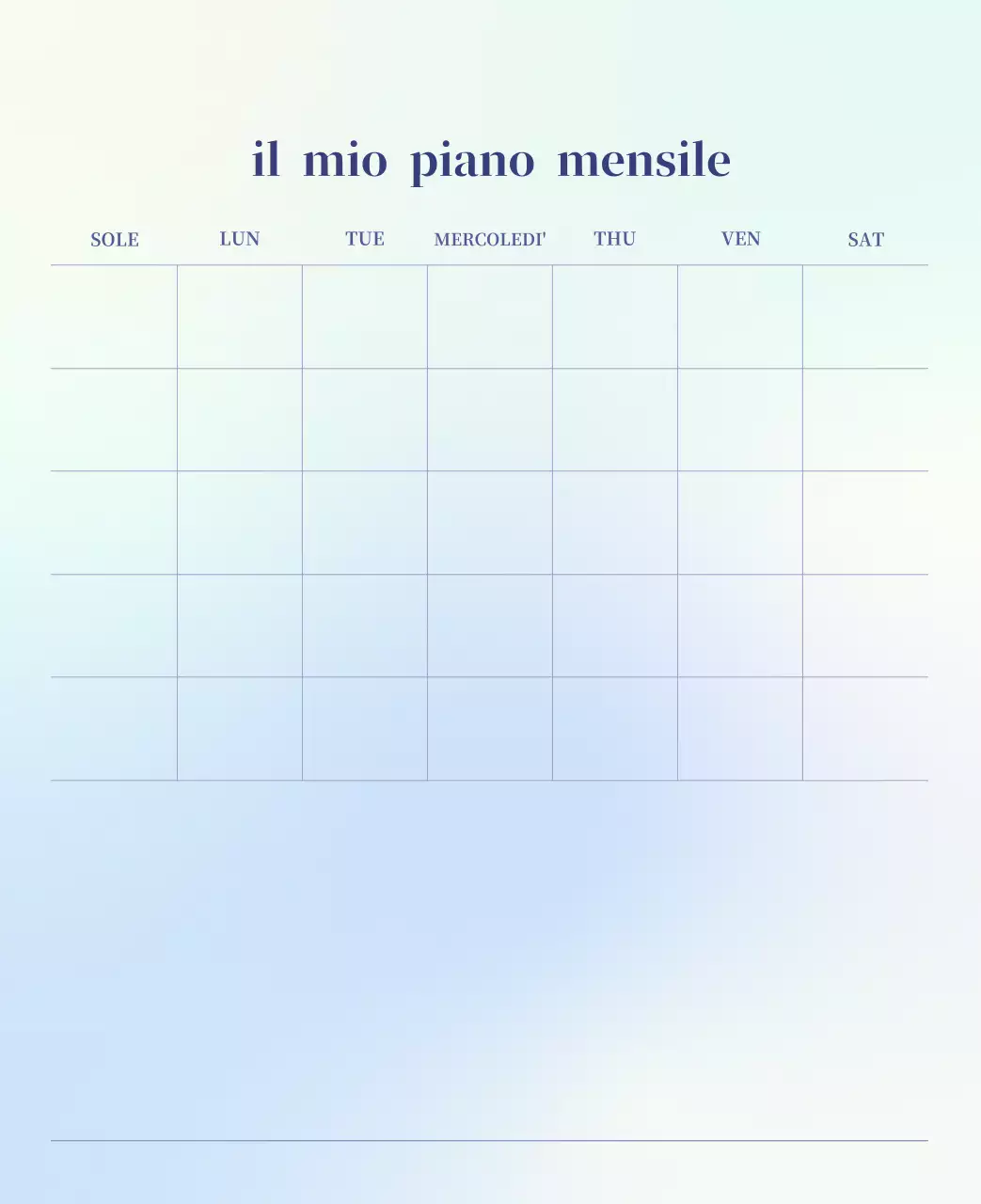 Calendario minimalista a gradi