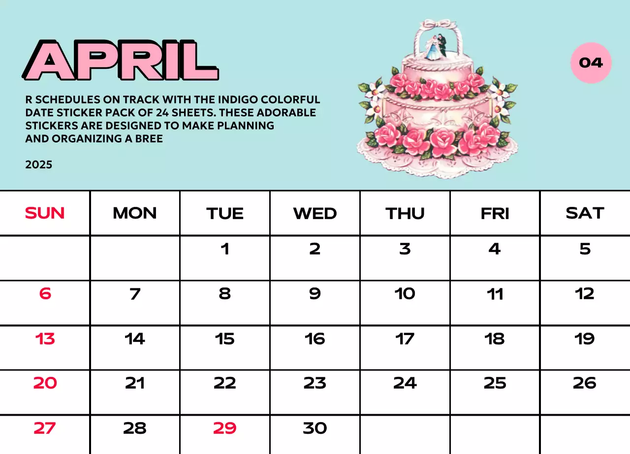 様々なレトロなイラストが描かれたカラフルなカレンダーカレンダー