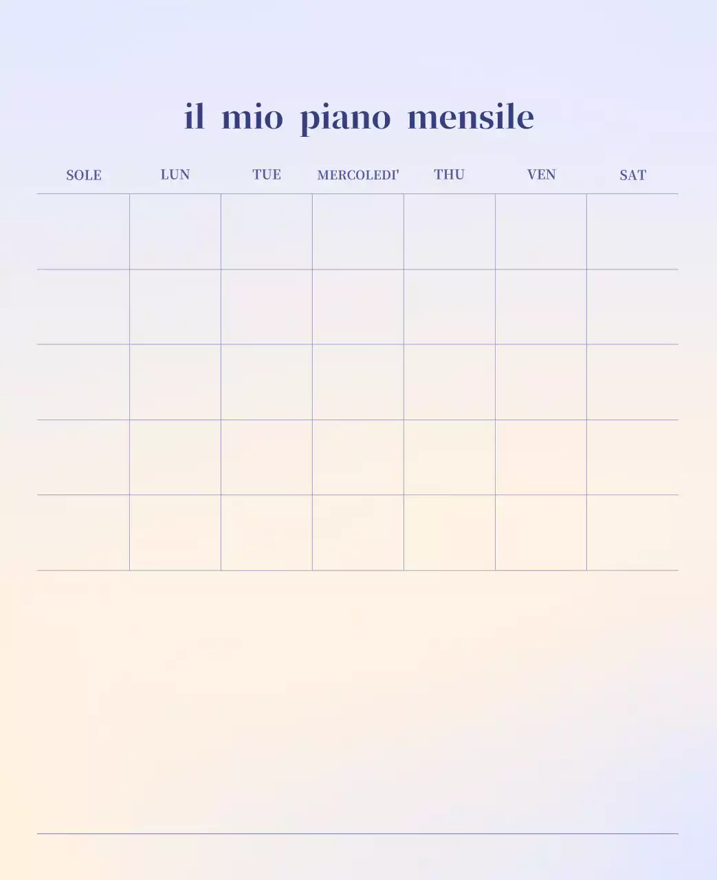 Calendario minimalista a gradi