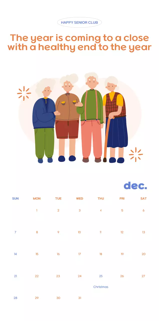 Business calendar with cute illustrations