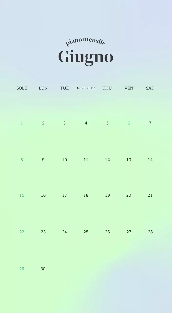 Calendario minimalista a gradi