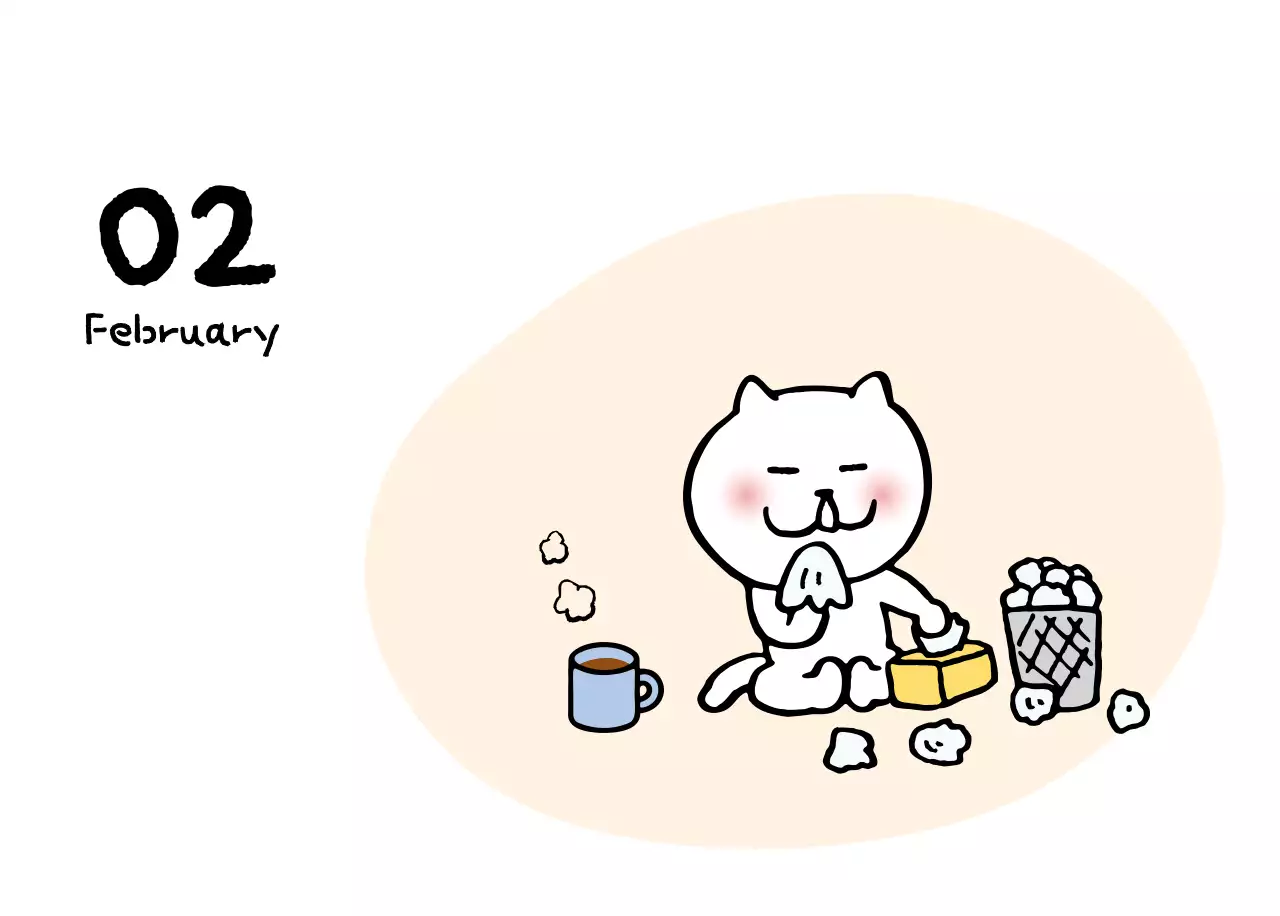 Ivory Cozy Daily Calendar