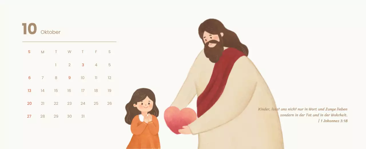 Ein Andachtskalender mit gemütlichen Illustrationen und Bibelversen auf hellblauem Hintergrund