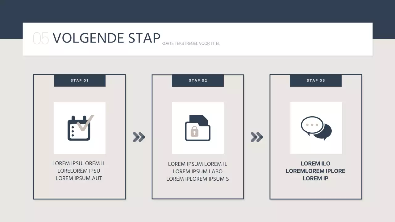 Eenvoudig rapport voor lerarenopleiding in marineblauw en beige