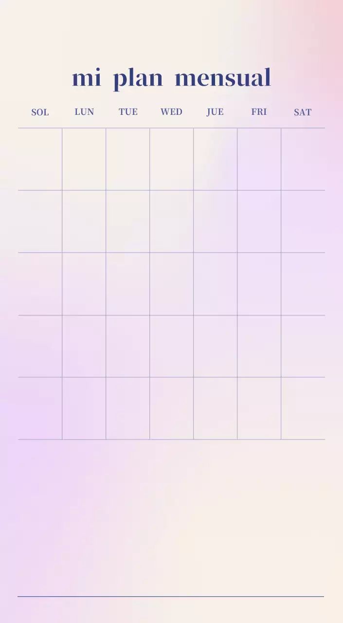 Calendario minimalista degradado