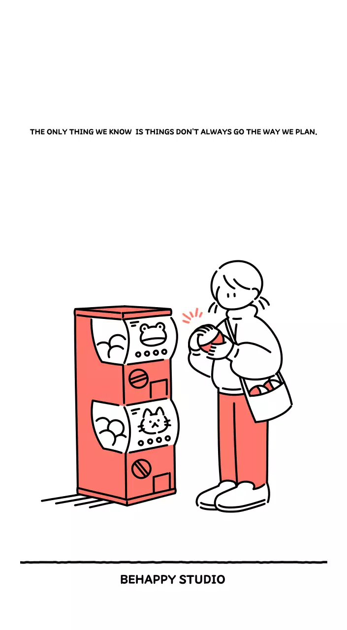 Illustrated calendar with a cute line style